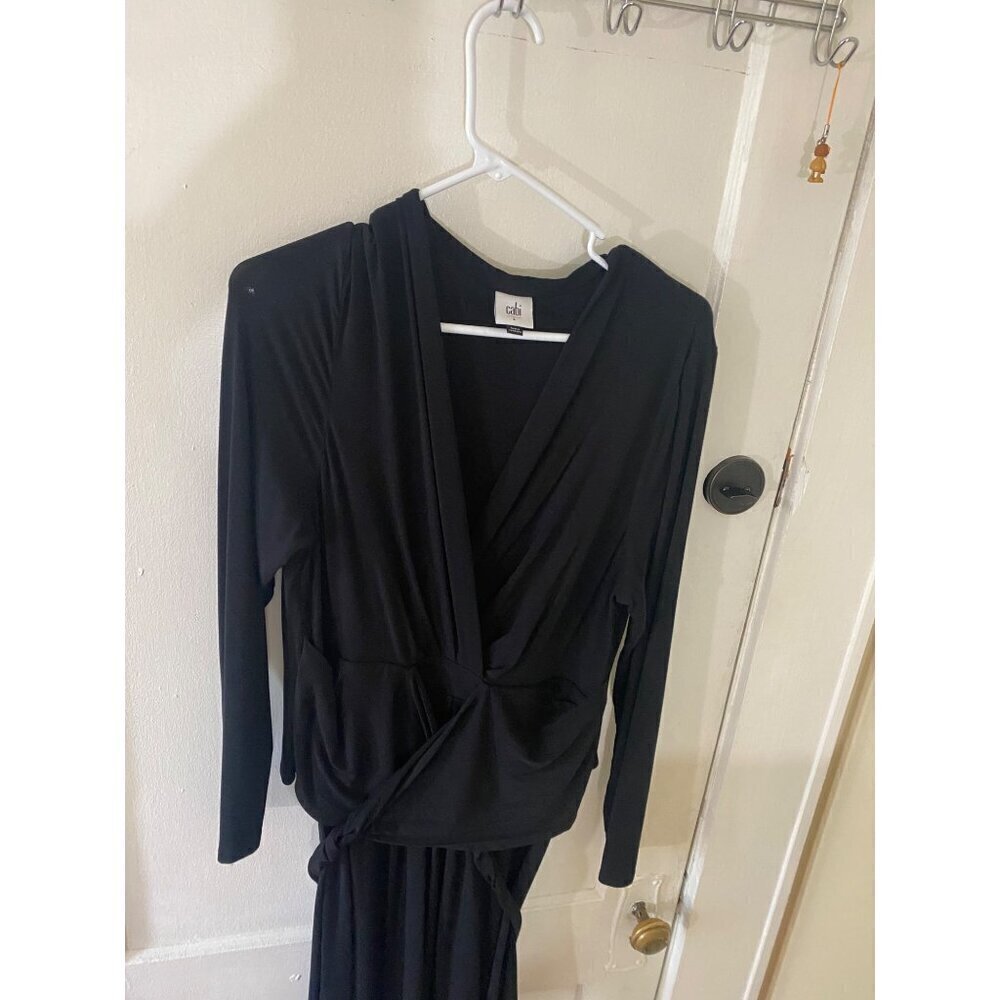 Cabi Women's Black Wrap Long Sleeve Dishi Dress - Medium - Picture 5 of 15